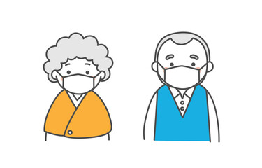 おじいさんとおばあさんのイラスト
