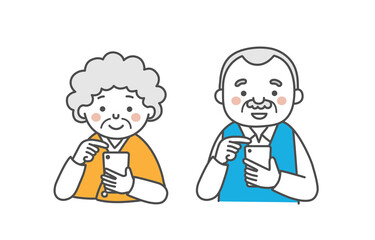 おじいさんとおばあさんのイラスト