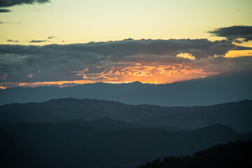 The golden sun contrasts with the azure gold.