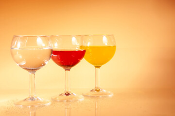 colorful juicy summer drinks