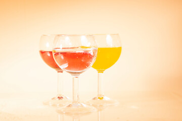 colorful juicy summer drinks