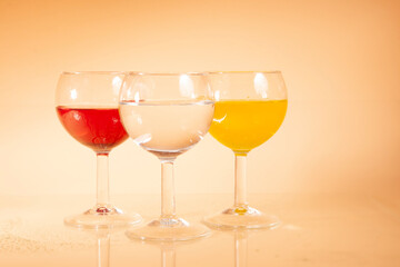 colorful juicy summer drinks