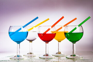colorful juicy summer drinks