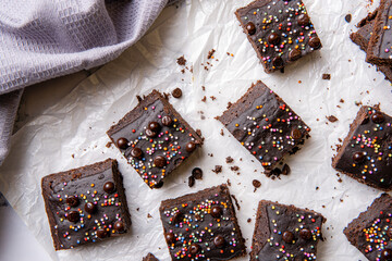 A chocolate brownie is a square or rectangular chocolate baked confection. it is a Homemade...