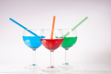 colorful juicy summer drinks