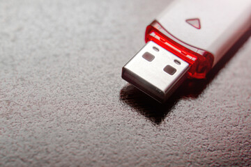 USB flash card with white color close-up