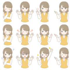 女性のポーズセット