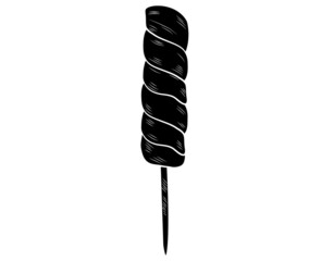 Obraz premium Cartoon realistic multicolored ice cream on a stick in isolate on a white background. Vector illustration.