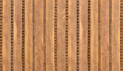 Old Log Wall background, close-up facade