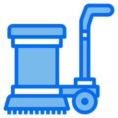 Floor Scrubber blue line icon