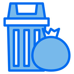 Garbage blue line icon