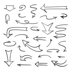 A set of arrows and pointers drawn on a white background for sketching.