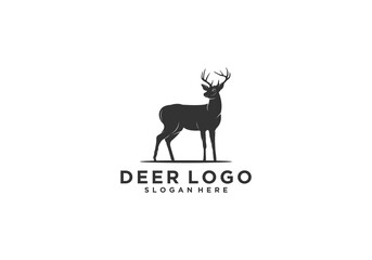 deer logo in white background