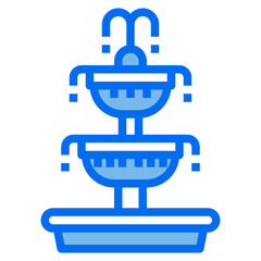 Fountain blue line icon