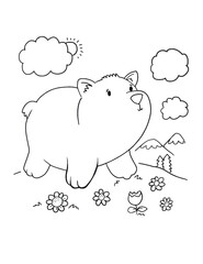 Schattige beer kleurboek pagina vectorillustratie kunst