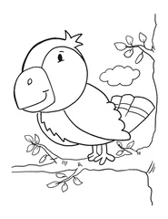 Photo sur Plexiglas Dessin animé Oiseau Perroquet Tropical Mignon Coloriage Livre Page Illustration Vectorielle Art
