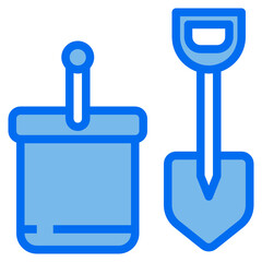 Shovel blue line icon