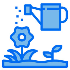 Watering blue line icon