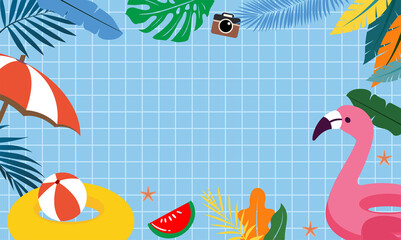 Summer pool party background design Vector