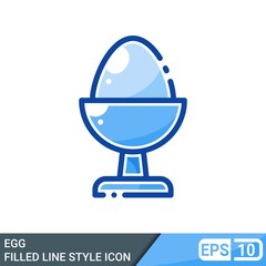 Obraz premium egg filled line style icon isolated on white background. EPS 10