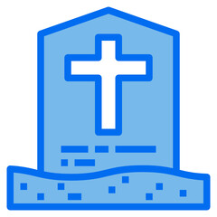 Obraz premium Grave blue line icon