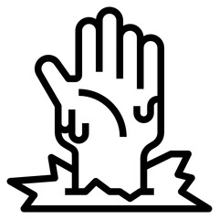 Zombie Hand line icon