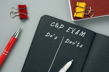  Financial concept about C&P EXAM Do's and Don'ts with phrase on the page.
