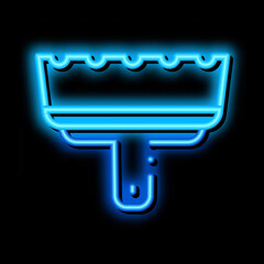 tile spatula neon light sign vector. Glowing bright icon tile spatula sign. transparent symbol illustration