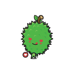 cute durian cartoon mascot