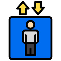 hotel color line style icon