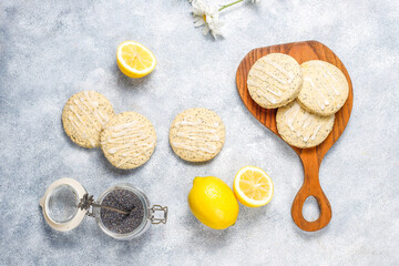 Homemade poppy seed and lemon cookies.