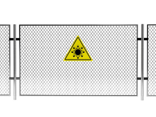 Virus warning sign 3d rendering
