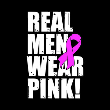 Real Men Wear Pink Breast cancer Awareness T Shirt Design Vector