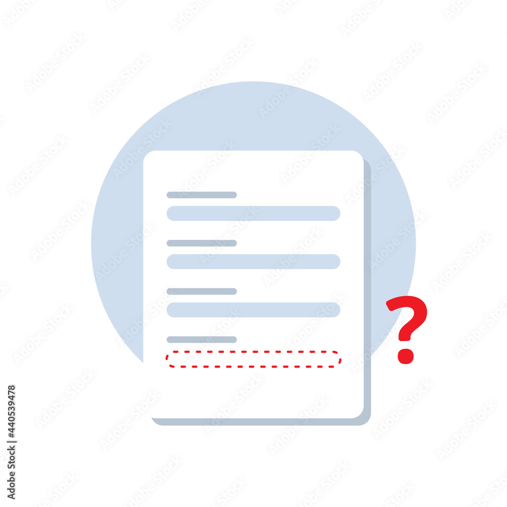 Poster incomplete data concept illustration flat design vector eps10. modern graphic element for landing pa