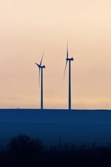 wind turbine at sunset