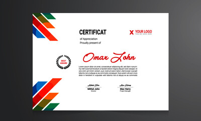 Vector certificate template