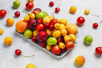 Fresh summer fruits and berries.