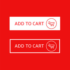 Add to cart button Shopping cart icon Flat design