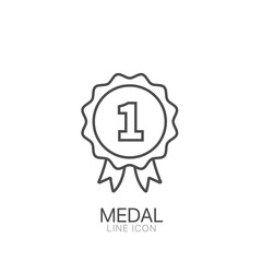 Medal outline vector icon. Editable stroke Award medal icon