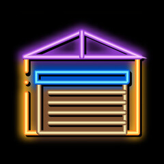 car parking closed neon light sign vector. Glowing bright icon car parking closed sign. transparent symbol illustration