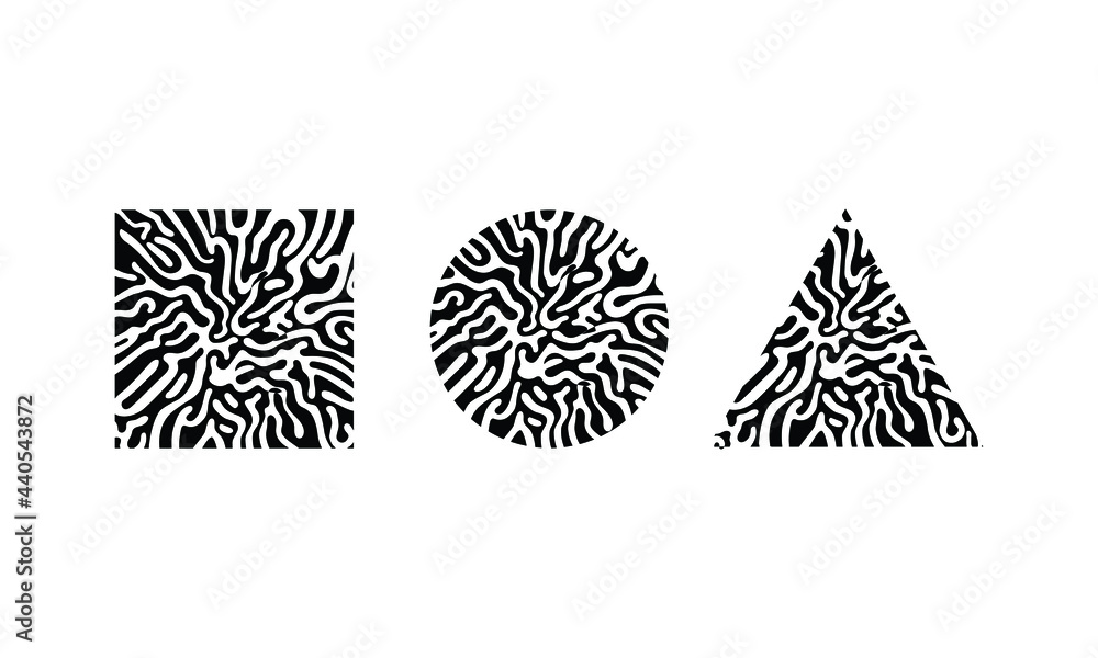 Poster contour basic shape with minimalist abstract pattern in it. geometric element for modern and trendy 