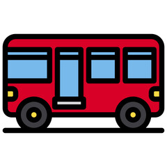 Bus color line style icon