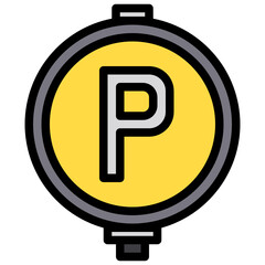 Parking color line style icon
