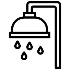Shower head outline style icon