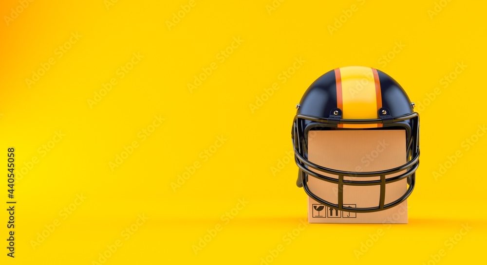 Wall mural package with rugby helmet