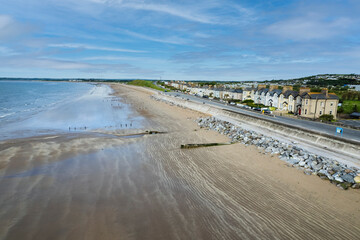 Aerial view of Youghal, a seaside resort town in County Cork, Ireland.