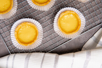 The egg tart  is a kind of custard tart found in Cantonese cuisine derived from the English custard...