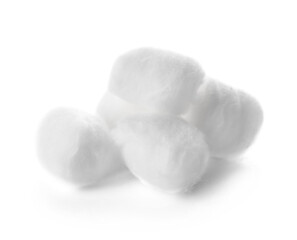Fototapeta na wymiar Soft cotton wool on white background