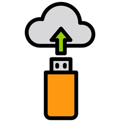 Upload color line style icon