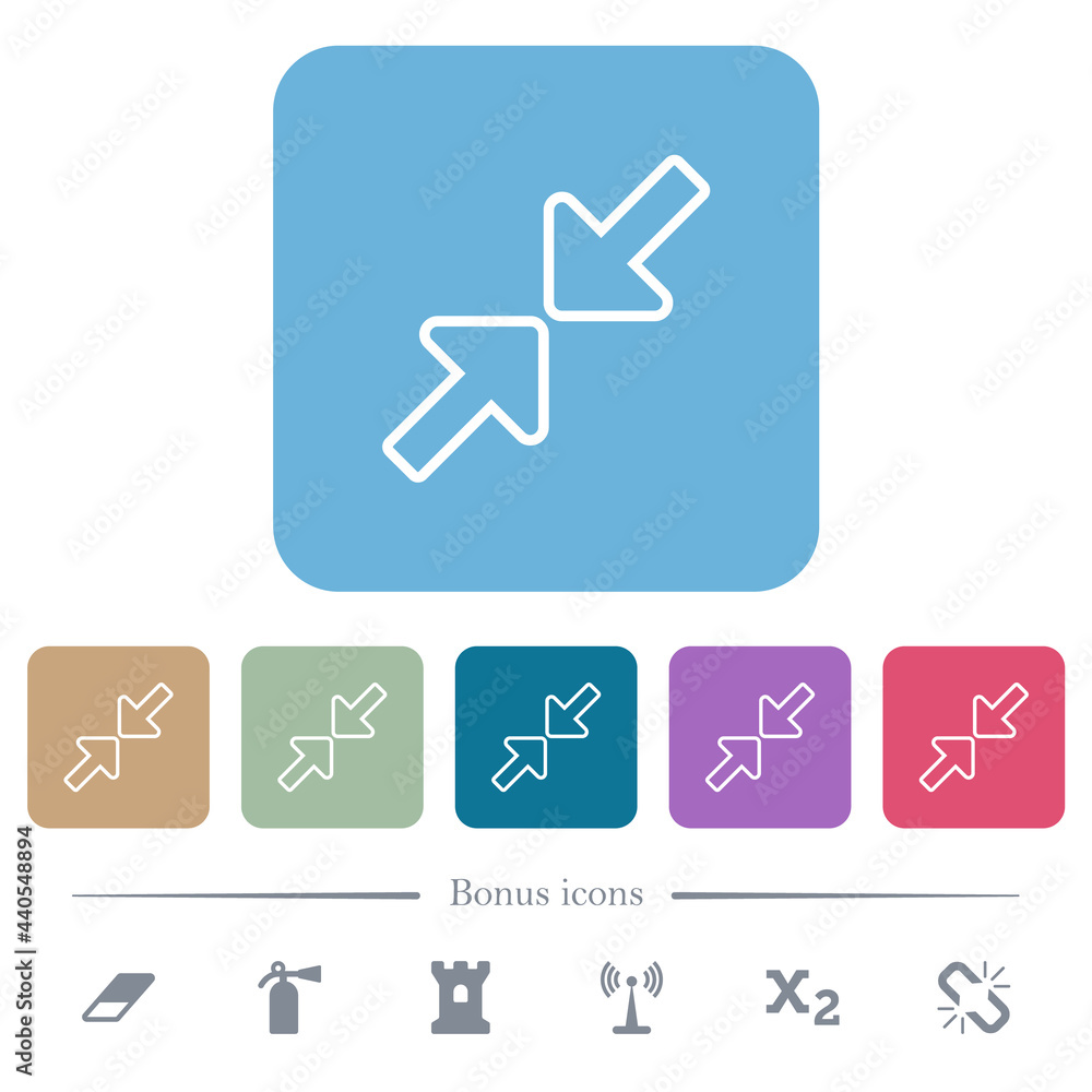 Aufkleber resize small flat icons on color rounded square backgrounds